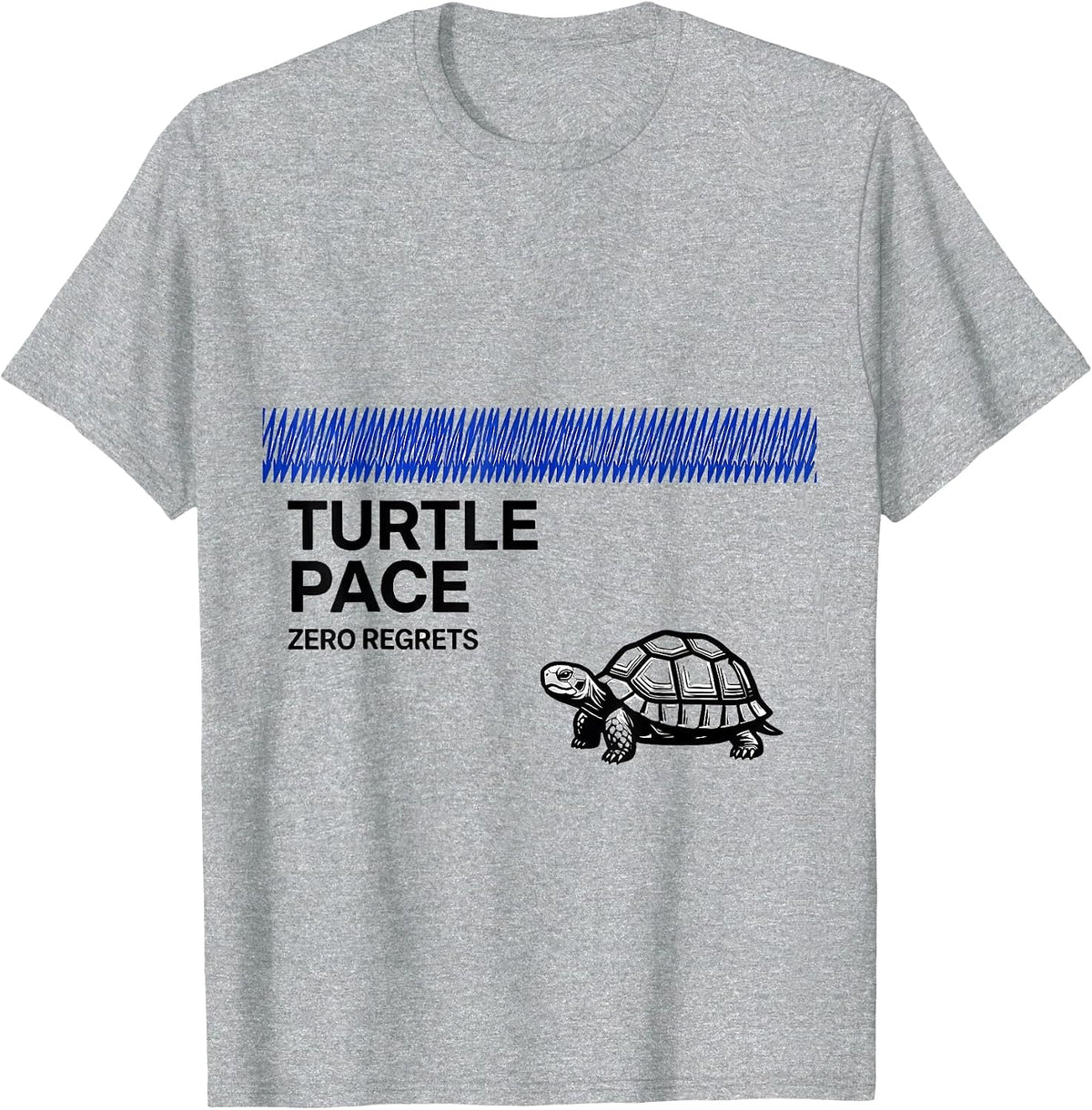 Men's Turtle Pace Zero Regrets Funny Tortoise Lover Humor T-Shirt - Heather Grey