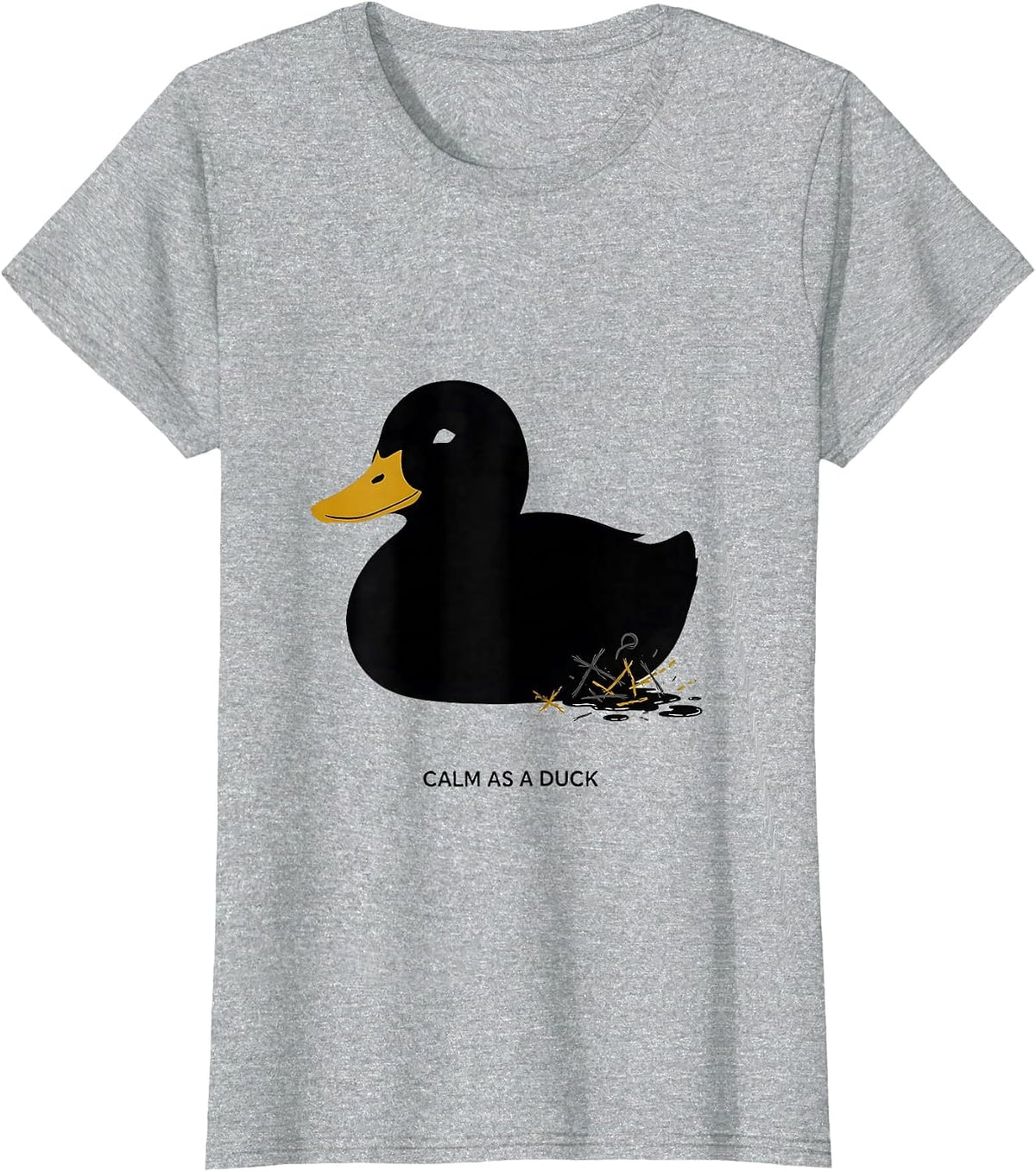 Calm As A Duck Funny Duck Humor Novelty Gift T-Shirt - Heather Grey