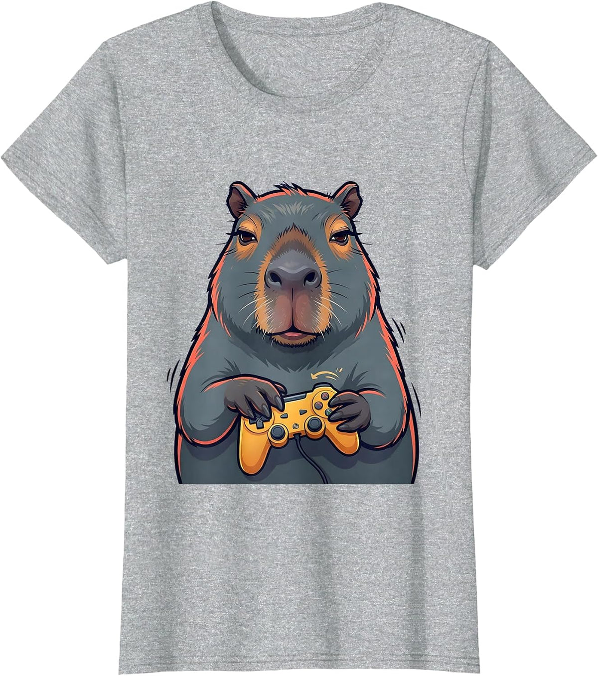 Capybara Funny Gamer Video Games Casual Humor T-Shirt - Heather Grey