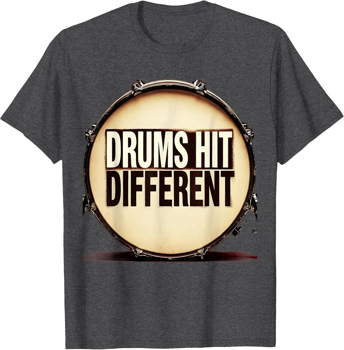 Drums Hit Different Band Music Graphic Design T-Shirt - Dark Heather Grey