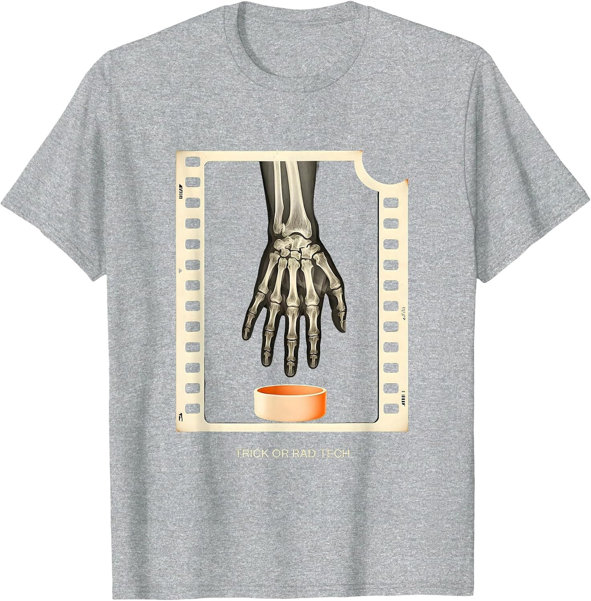 Men's Trick Or Rad Tech Funny Radiology Tech Halloween Humor T-Shirt - Heather Grey