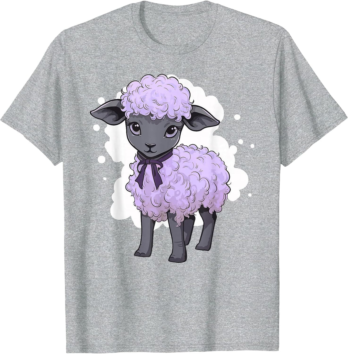 Lamb Lavender Pastel Cute Baby Sheep Kawaii Purple Aesthetic T-Shirt - Heather Grey