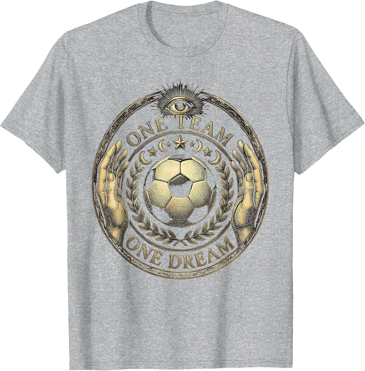 Men's One Team One Dream Soccer Graphic Design T-Shirt - Heather Grey