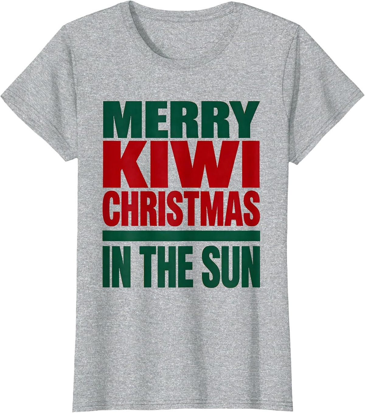 Merry Kiwi Christmas In The Sun Patriotic Kiwi Holiday T-Shirt - Heather Grey