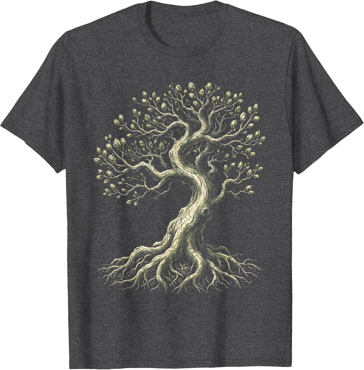Men's Suicide Awareness Storm-Beaten Tree New Buds Design T-Shirt - Dark Heather Grey