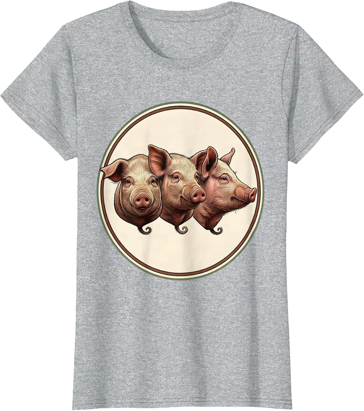 Women's Sealed Pig Badge Guinea Pig Lover Funny Pet Humor T-Shirt - Heather Grey