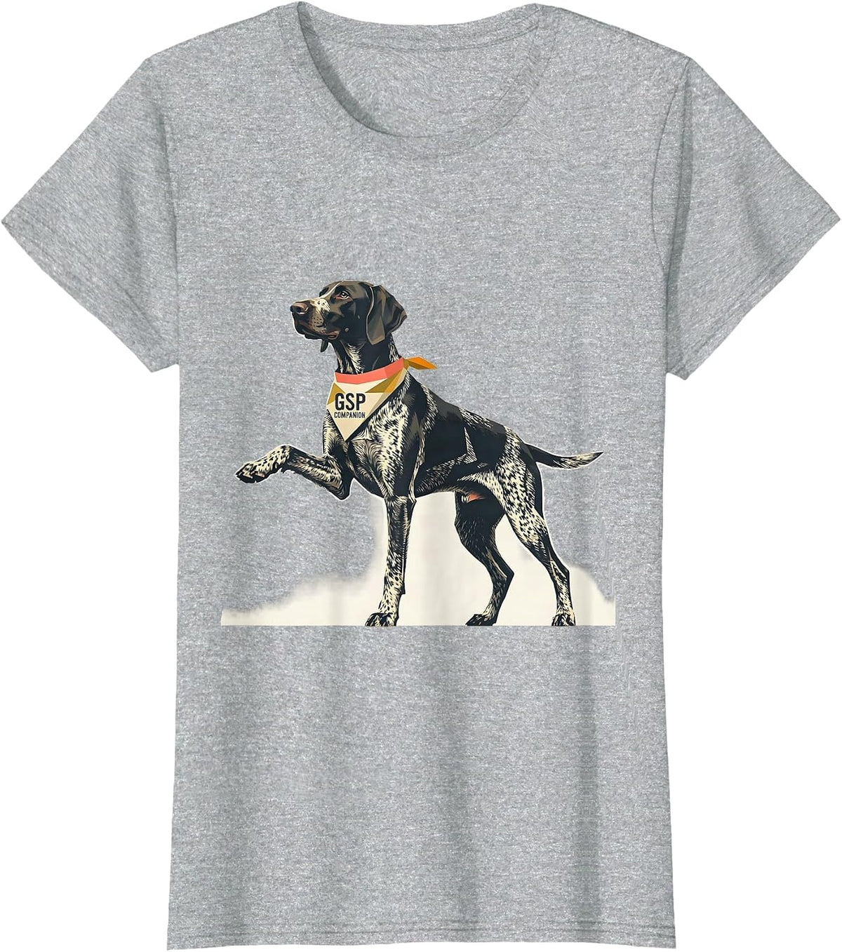 GSP Companion Midcentury Modern German Shorthaired Pointer T-Shirt - Heather Grey