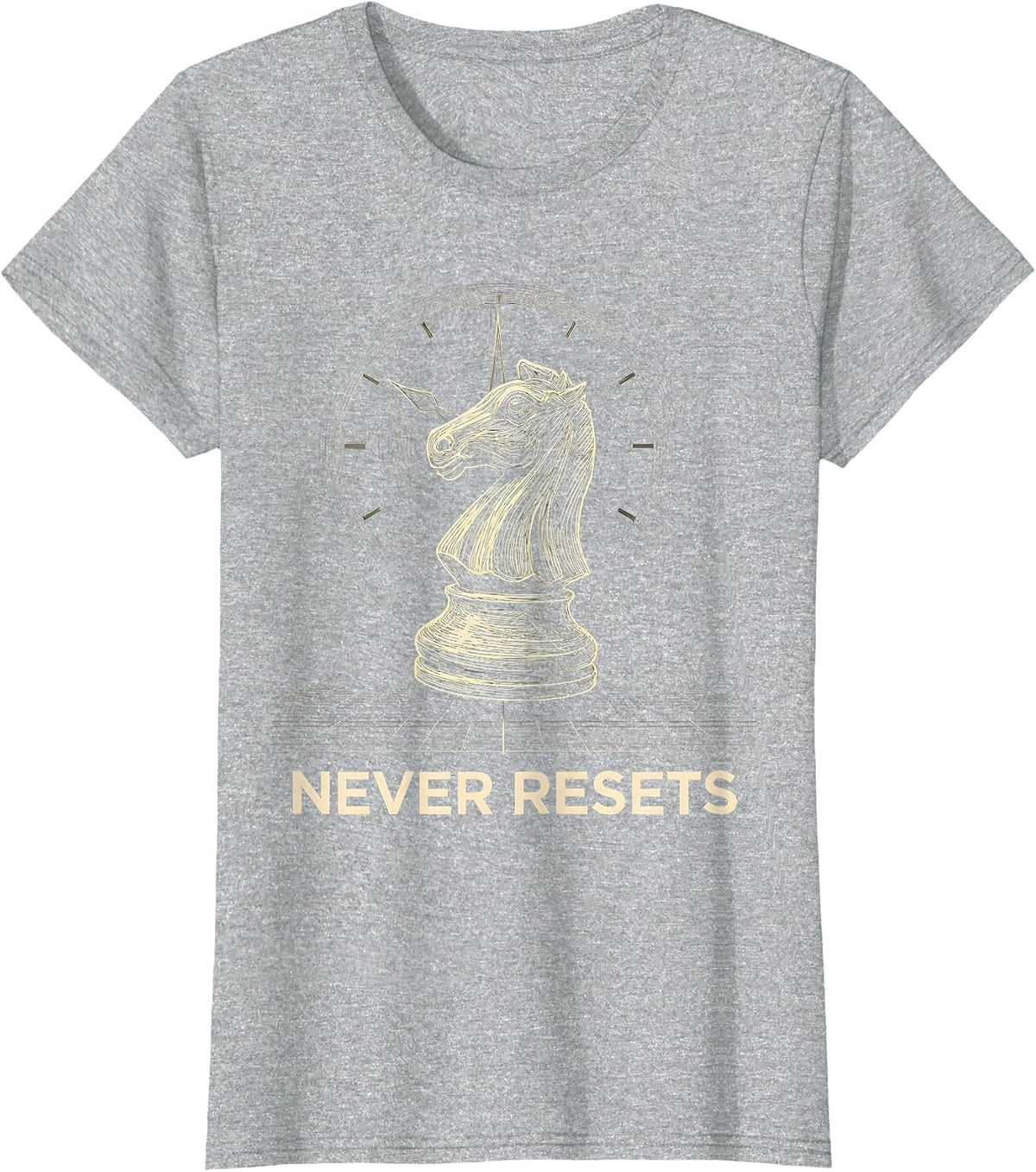 Never Resets Funny Chess Player Chess Lover Gift T-Shirt - Heather Grey