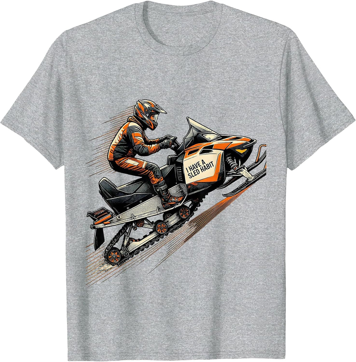 Men's I Have A Sled Habit Funny Snowmobile Rider Snowmobiling T-Shirt - Heather Grey