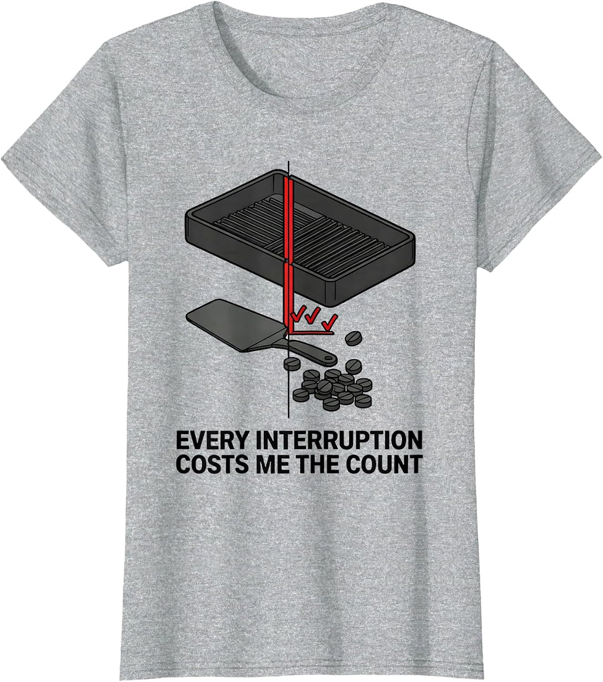 Women's Every Interruption Costs Me The Count Funny Pharmacy T-Shirt - Heather Grey