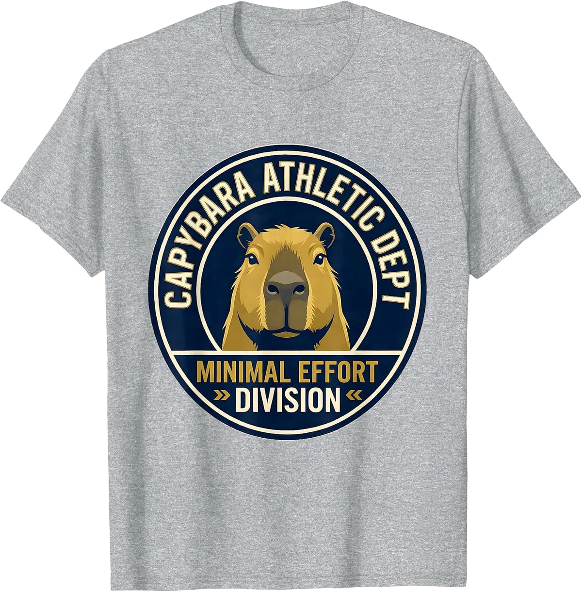 Men's Capybara Athletic Dept: Minimal Effort Division Funny T-Shirt - Heather Grey
