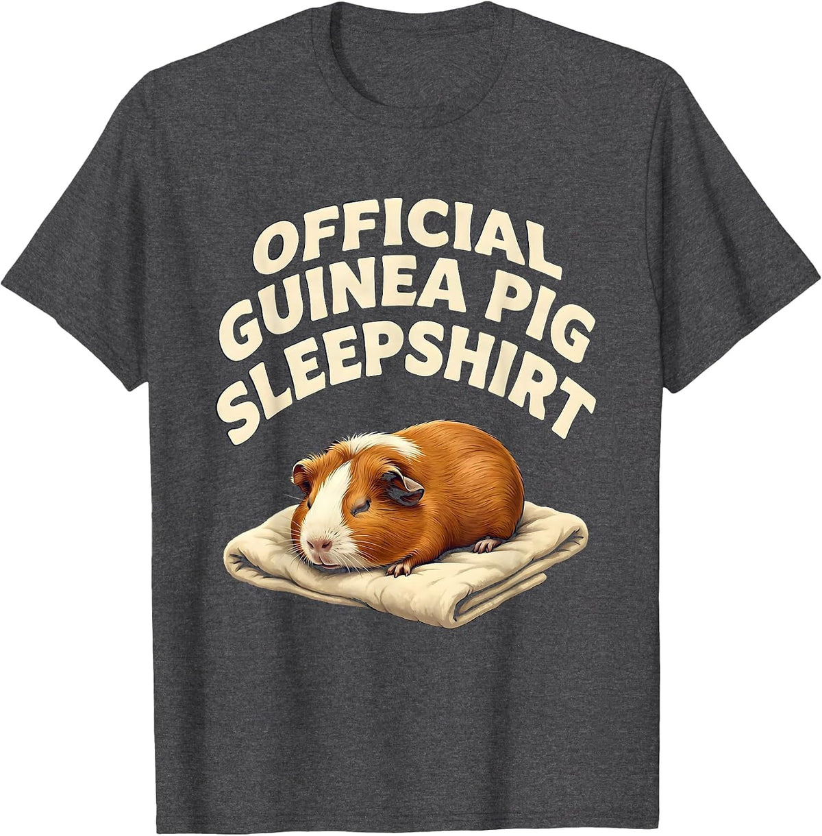 Men's Official Guinea Pig Sleepshirt Funny Pet Lover Gift T-Shirt - Dark Heather Grey