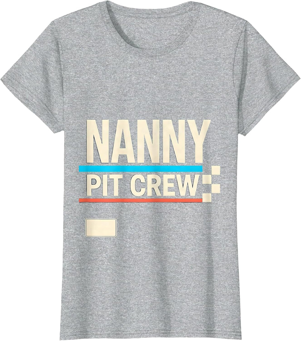 Women's Nanny Pit Crew Funny Race Car Birthday Family Matching Party T-Shirt - Heather Grey