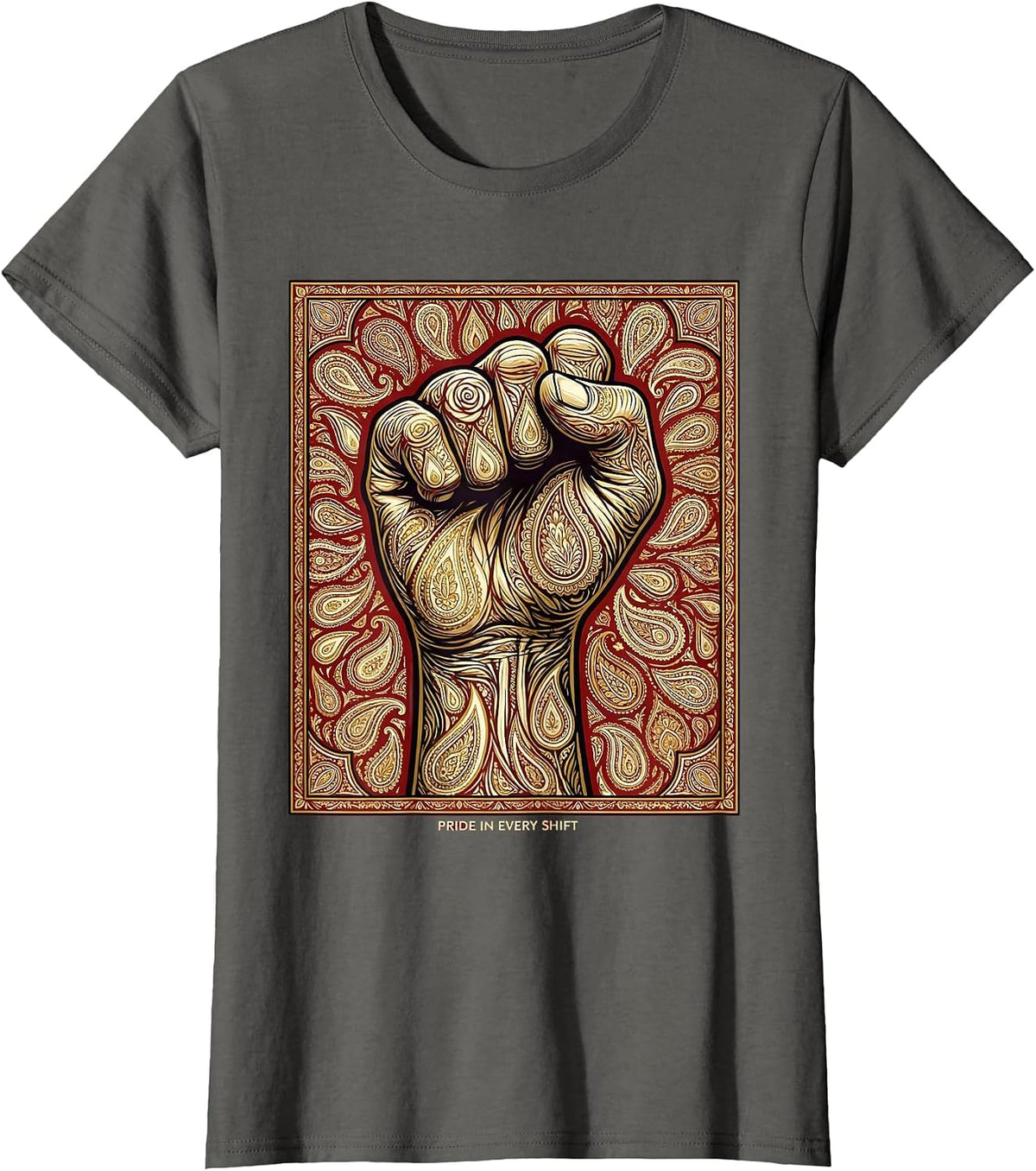 Women's President Pride Labor Day Pride In Every Shift T-Shirt - Asphalt Grey