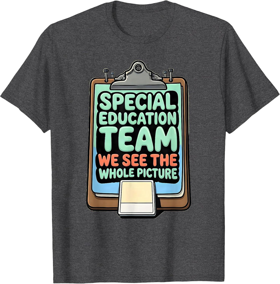 Men's Special Education Team, We See the Whole Picture Teacher T-Shirt - Dark Heather Grey