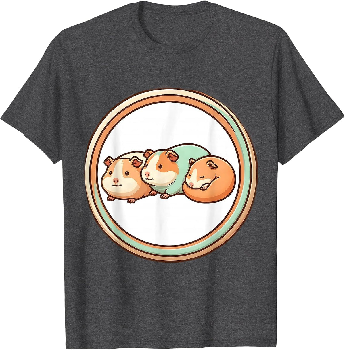 Sealed Guinea Pig Badge Cute Kawaii Pet Lover Gift T-Shirt - Dark Heather Grey
