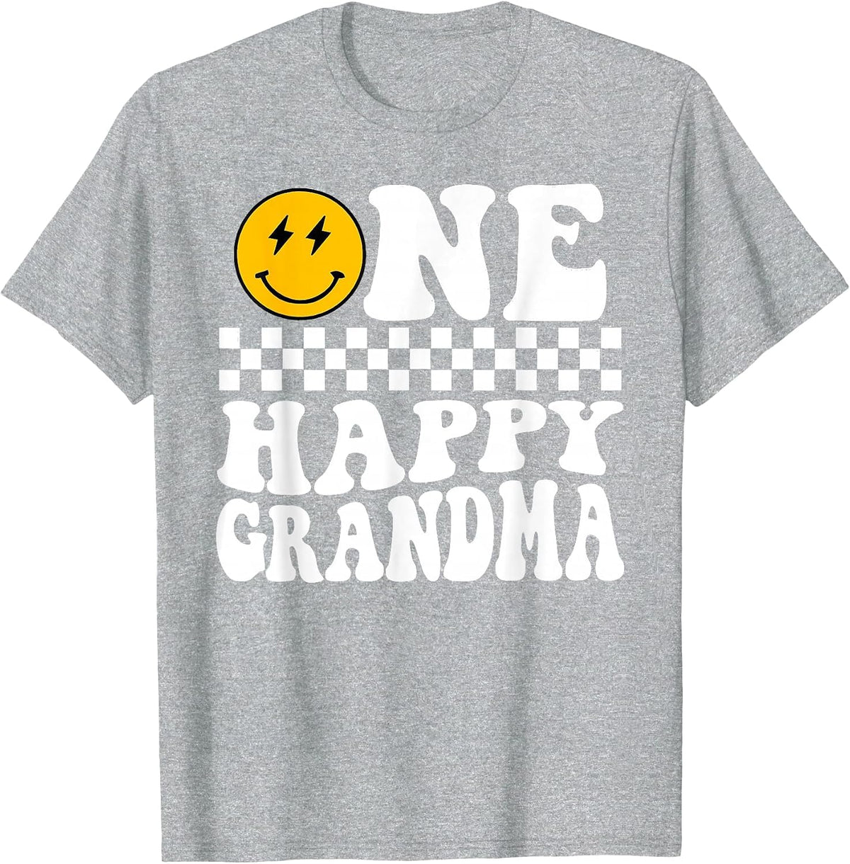 One Happy Dude 1st Birthday One Cool Grandma Family Matching T-Shirt - Heather Grey