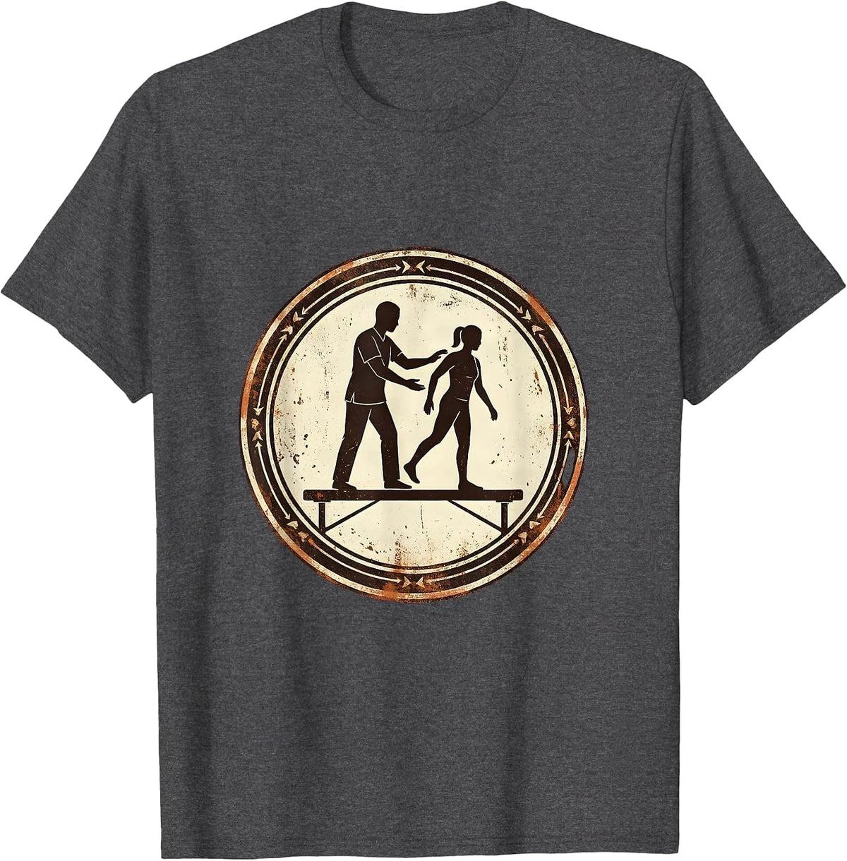 Men's Fall Prevention Physical Therapist Balance Beam T-Shirt - Dark Heather Grey