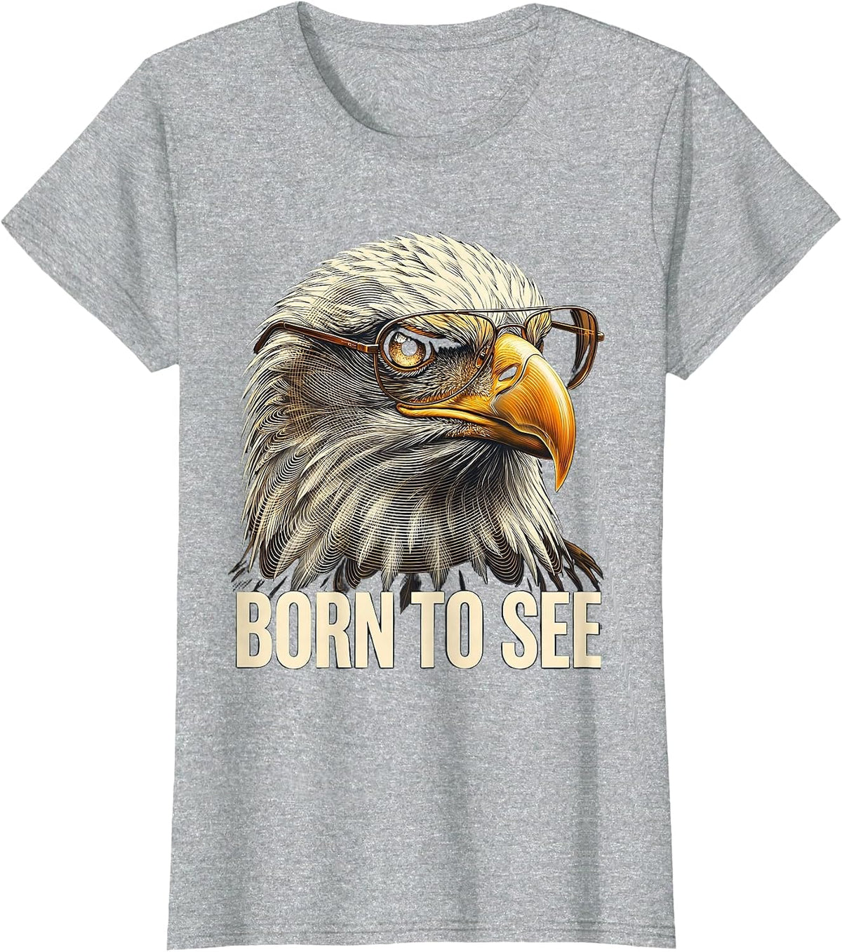 Women's Born To See Eagle Pride Kids Wildlife Lover T-Shirt - Heather Grey
