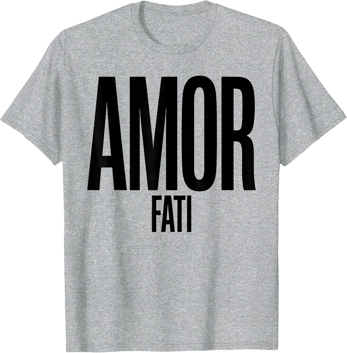 Men's AMOR FATI Stoic Philosophy Quote Memento Mori Reader Gift T-Shirt - Heather Grey