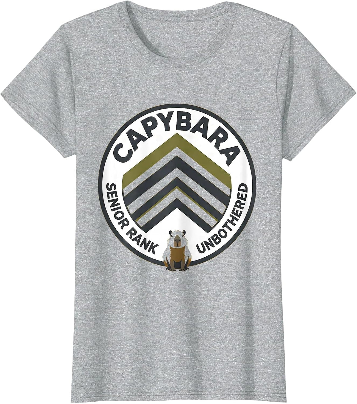 Capybara — Senior Rank, Unbothered Funny Animal Meme Humor T-Shirt - Heather Grey