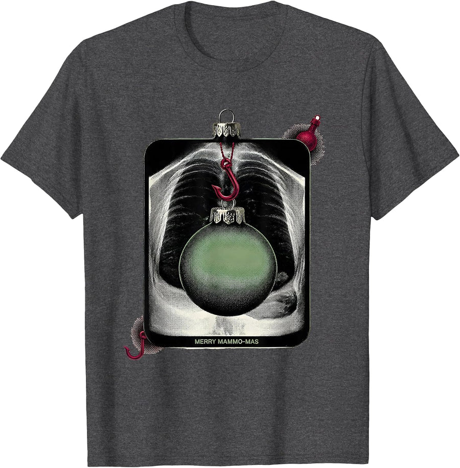 Men's Merry Mammo-mas Radiology Tech Christmas Humor Gift T-Shirt - Dark Heather Grey