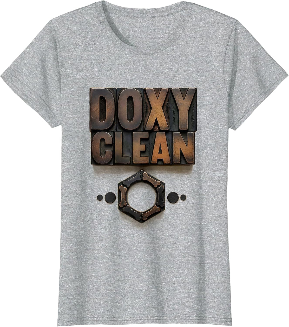 Women's Doxy Clean Wood Type Letterpress Pharmacy Technician Novelty T-Shirt - Heather Grey