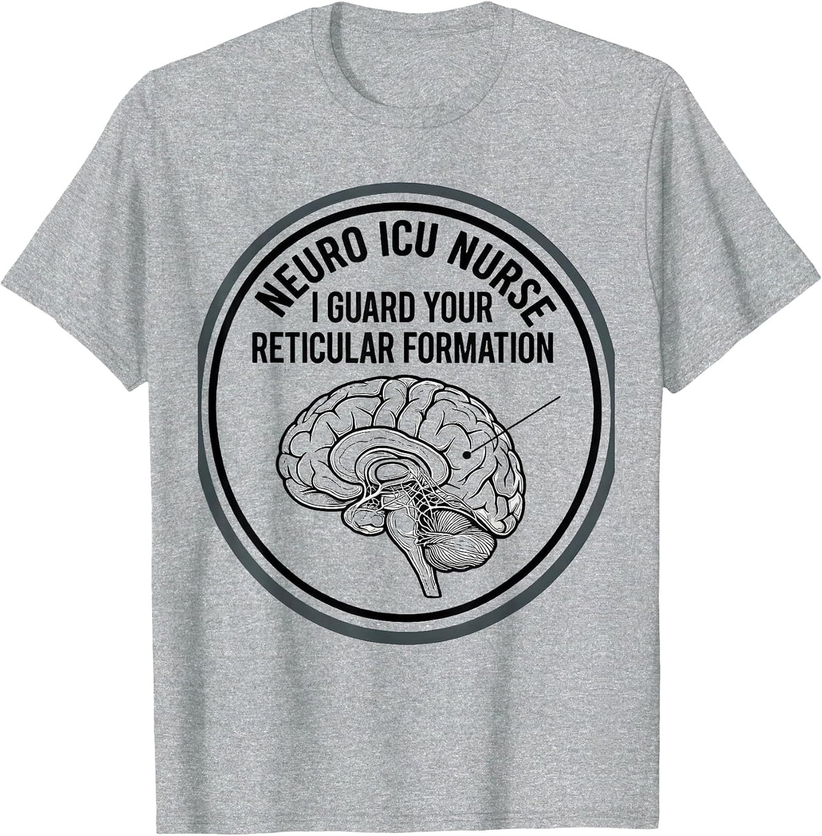 Men's Neuro ICU Nurse: I Guard Your Reticular Formation Nurse T-Shirt - Heather Grey