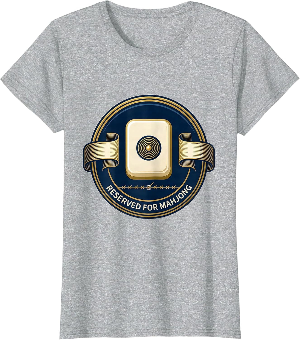 Women's Reserved For Mahjong Funny Mahjong Lover Tile Game Humor T-Shirt - Heather Grey