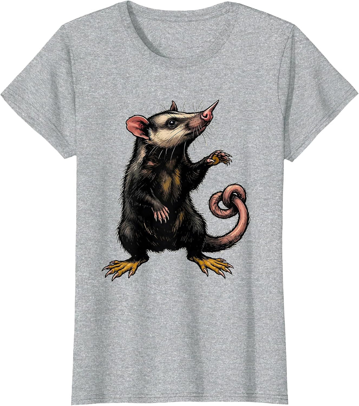 Women's Opossum Bowing Meme Humor Animal Lover Gift T-Shirt - Heather Grey