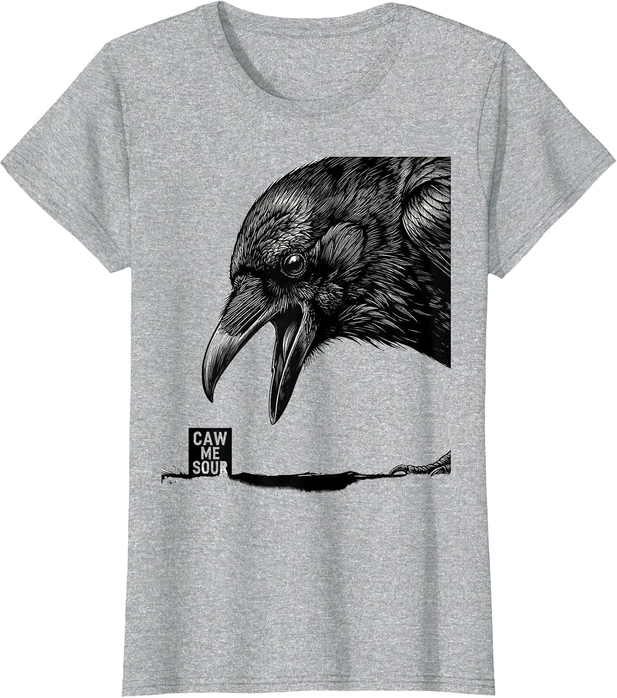 caw me sour Gothic Crow Raven Bird Pun Humor T-Shirt - Heather Grey