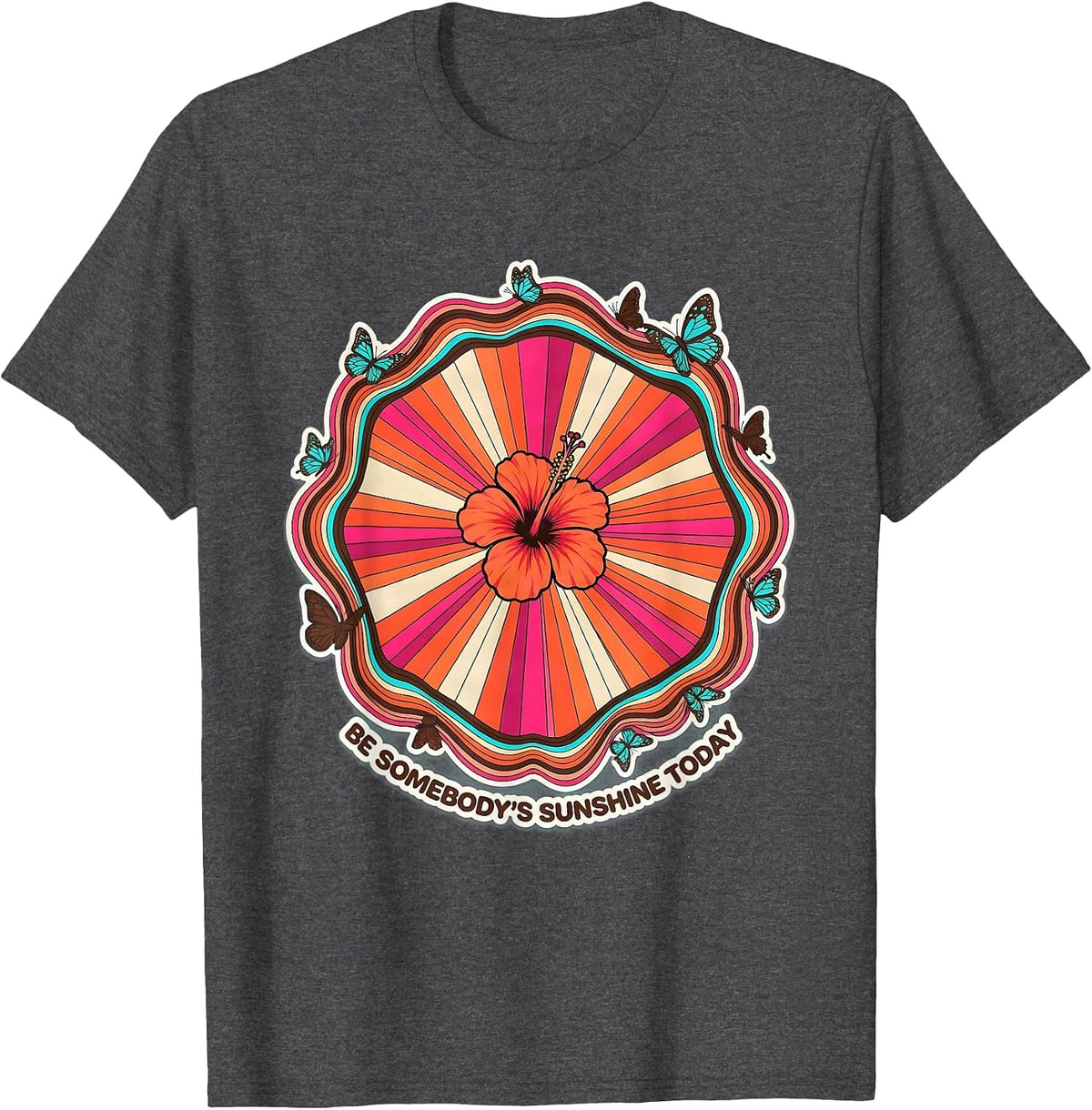 Men's Be Somebody's Sunshine Today Kindness Design T-Shirt - Dark Heather Grey