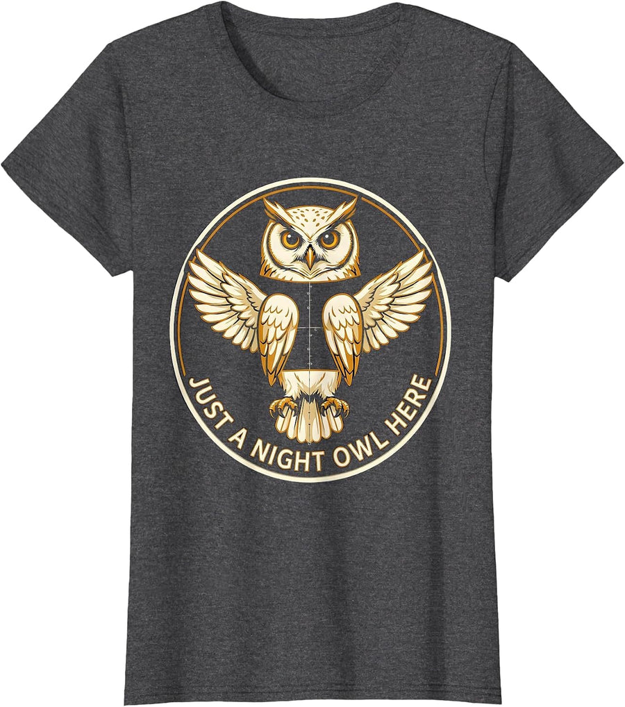 Women's Just a Night Owl Halloween Costume Alternative T-Shirt - Dark Heather Grey