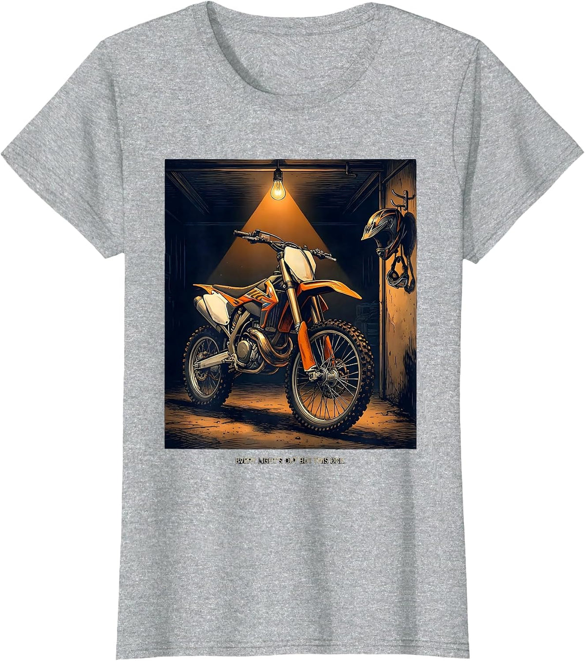 Women's Every Light's Out But This One Funny Dirt Bike Biker Gift T-Shirt - Heather Grey