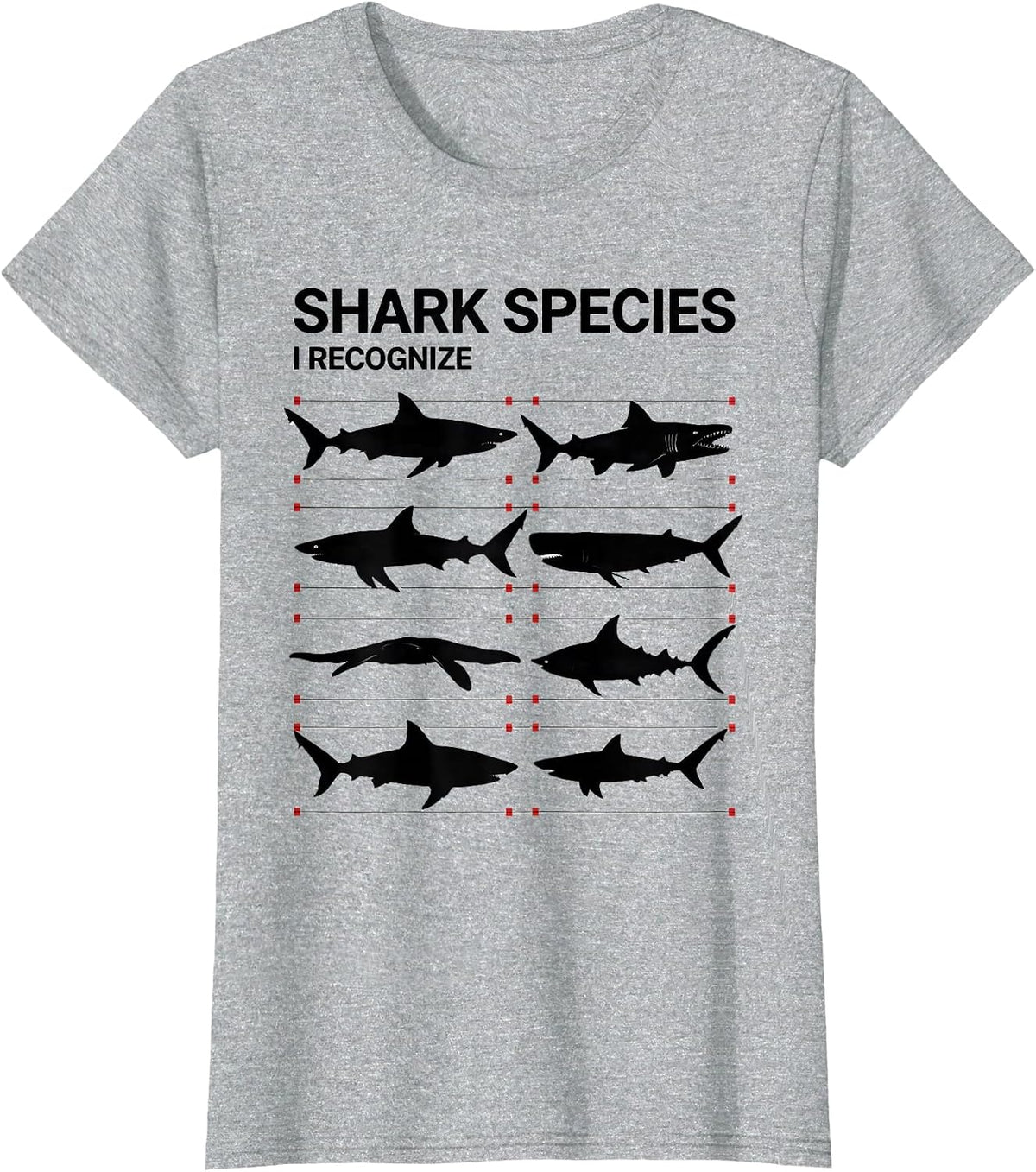 Shark Species I Recognize Funny Marine Biology Ocean T-Shirt - Heather Grey