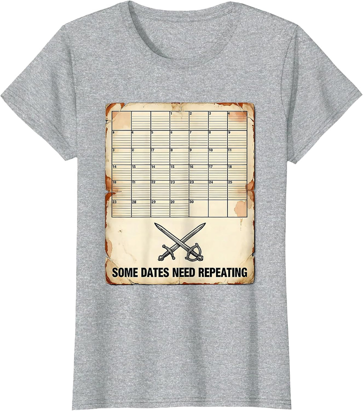 Some Dates Need Repeating Vintage Funny History Teacher Gift T-Shirt - Heather Grey