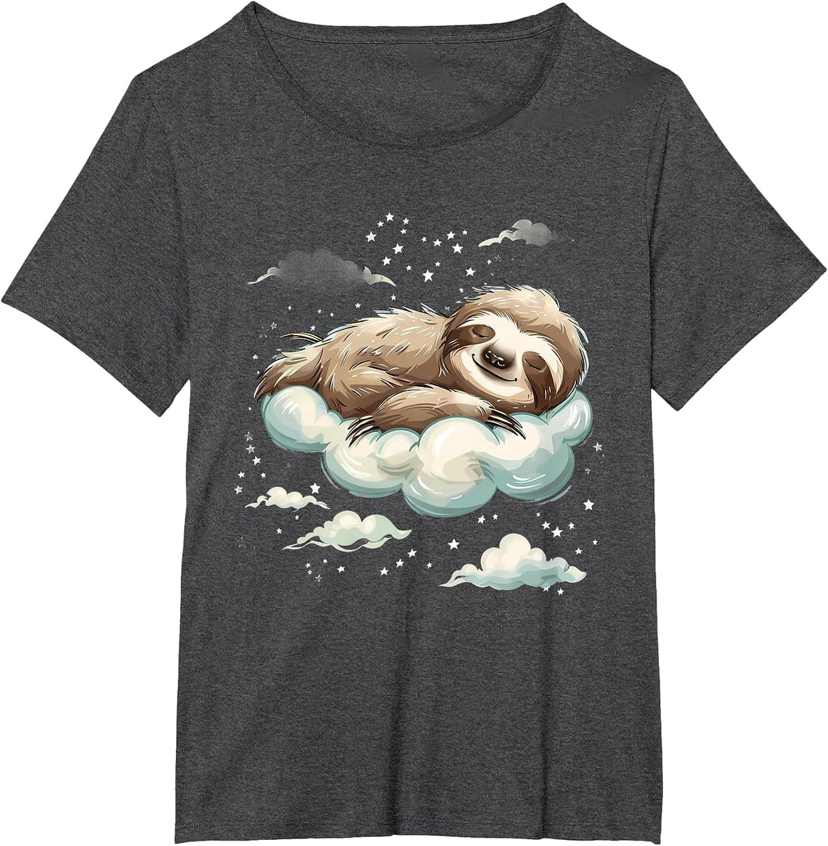 Sleeping Sloth Sleepy Animal Sleepy Sloth Cloud Napping T-Shirt - Dark Heather Grey