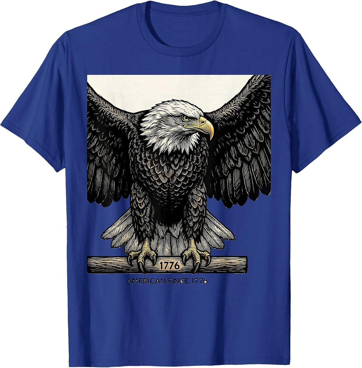 American Since 1776 Bold Eagle Patriotic 250th Anniversary T-Shirt - Royal Blue