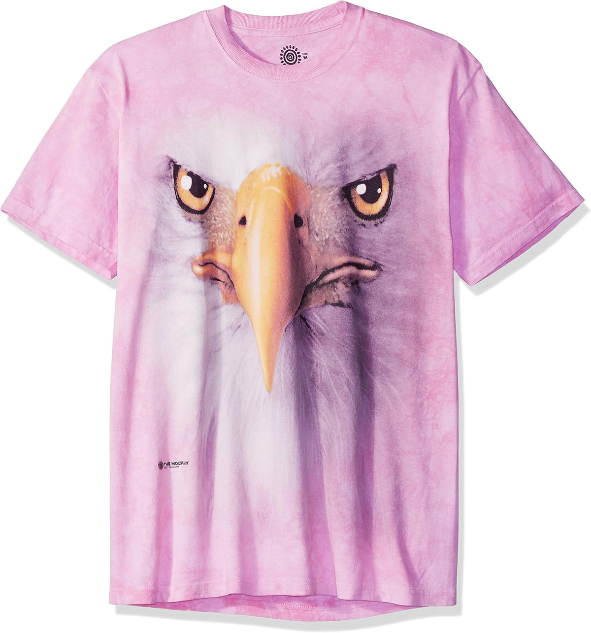 The Mountain Big Face Bald Eagle T-Shirt - Short Sleeve, Adult, Unisex - Pink