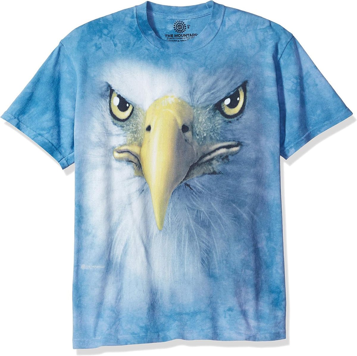 The Mountain Big Face Bald Eagle T-Shirt - Short Sleeve, Adult, Unisex - Blue
