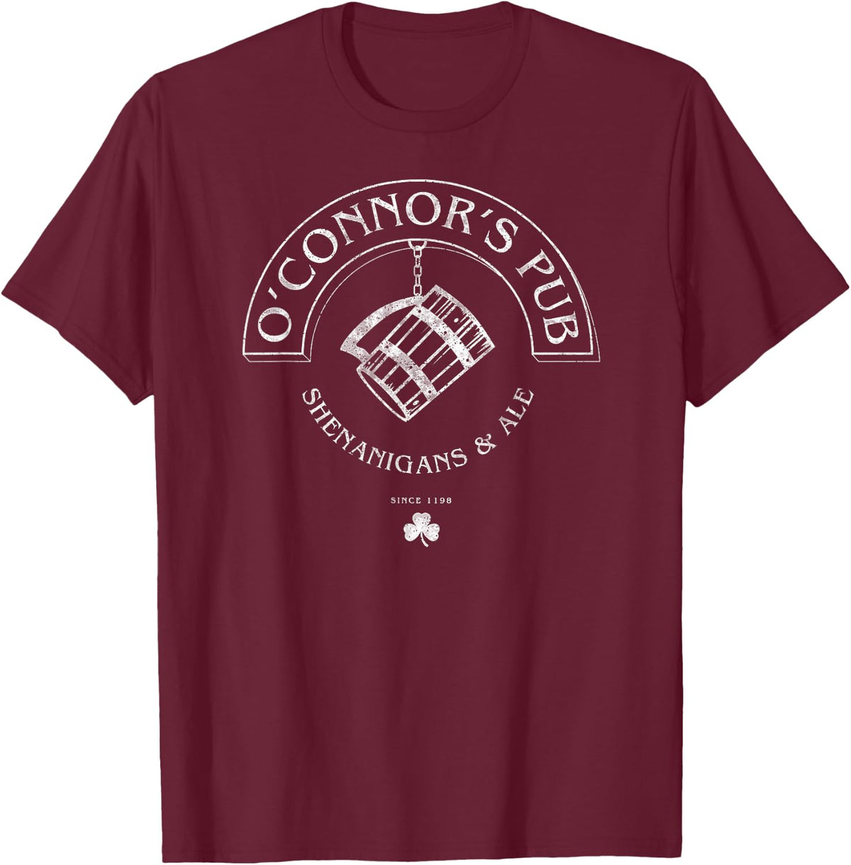 St Patricks Day Irish Pub Shirt OConnors Pub Shenanigans and T-Shirt - Burgundy
