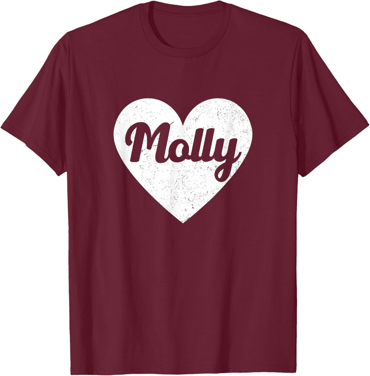 I Heart Molly - First Names And Hearts, I Love Molly T-Shirt - Burgundy
