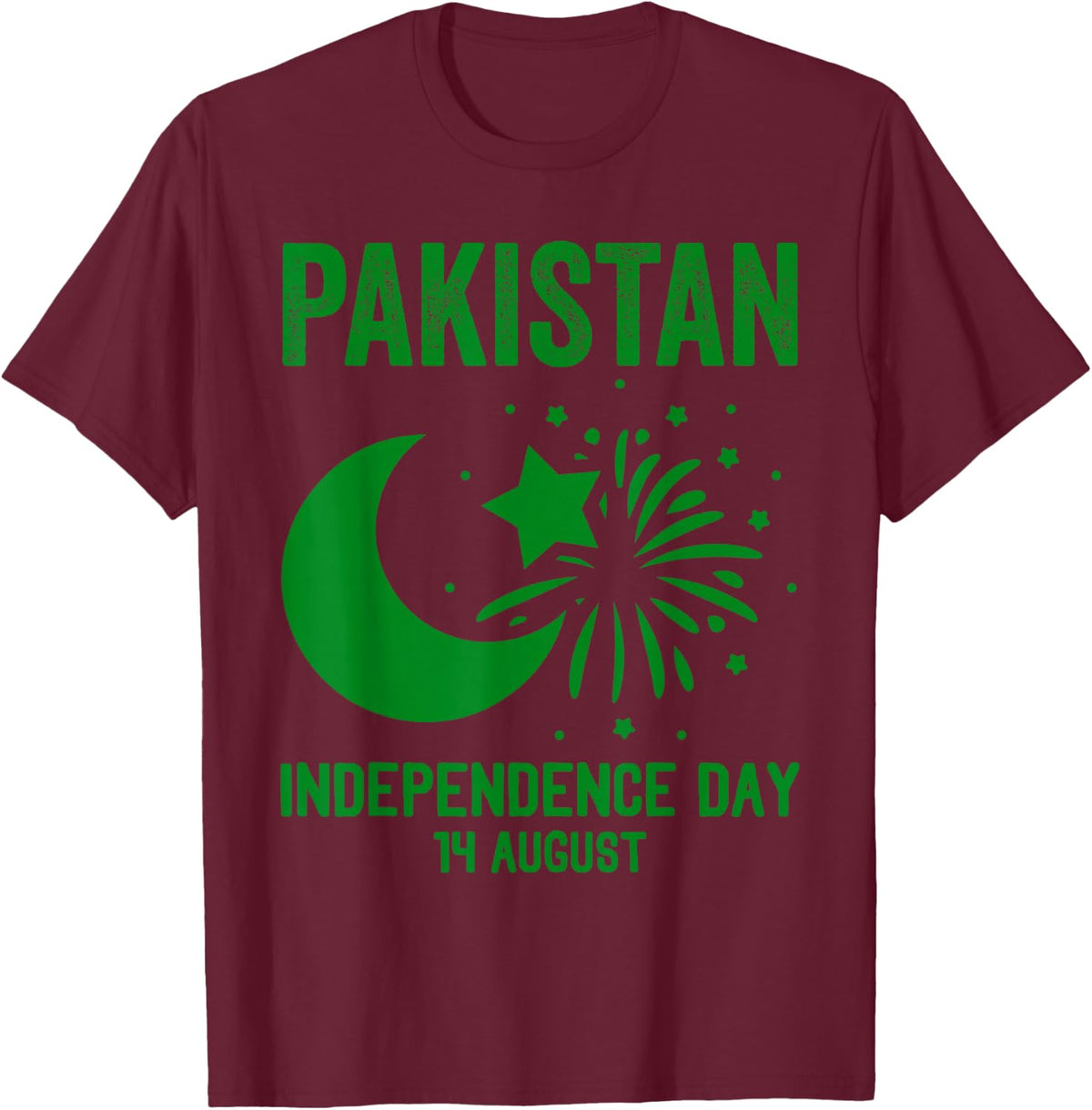 Pakistani Independence Day 14 August Vintage Pakistan Flag T-Shirt - Burgundy