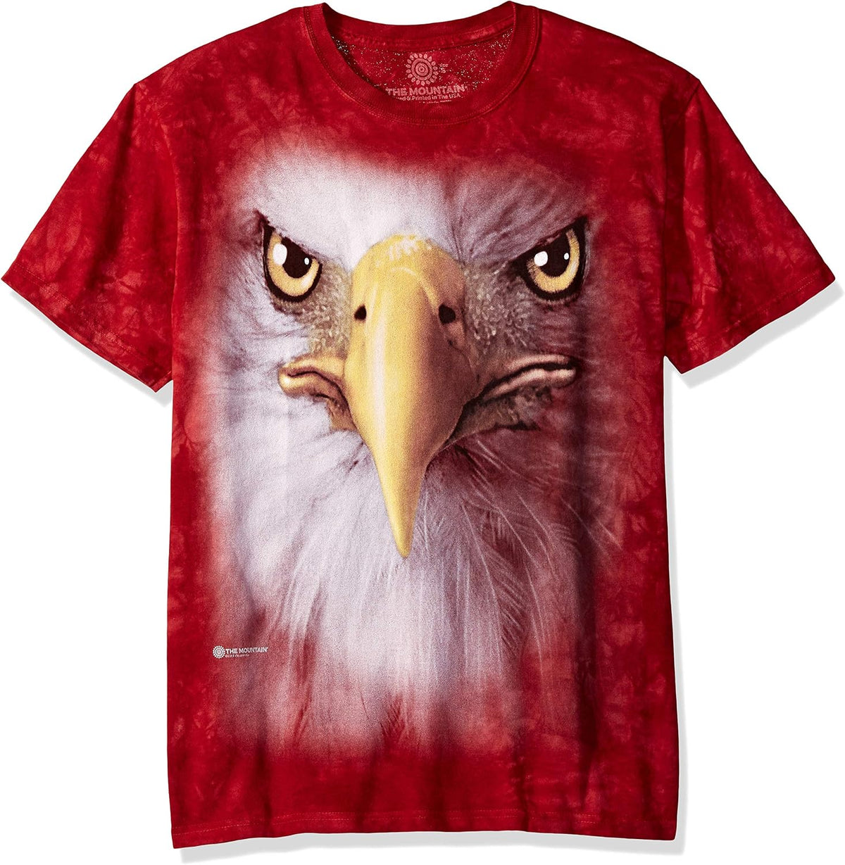 The Mountain Big Face Bald Eagle T-Shirt - Short Sleeve, Adult, Unisex - Red