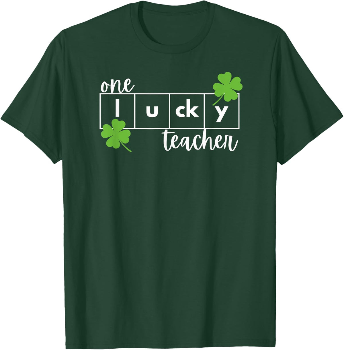 St. Patrick's Day Lucky Reading Teacher T-Shirt - Dark Green