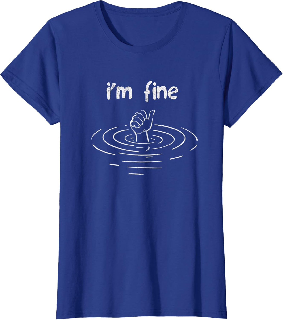 I'm Fine Thumbs Up Funny Sarcasm T-Shirt - Royal Blue