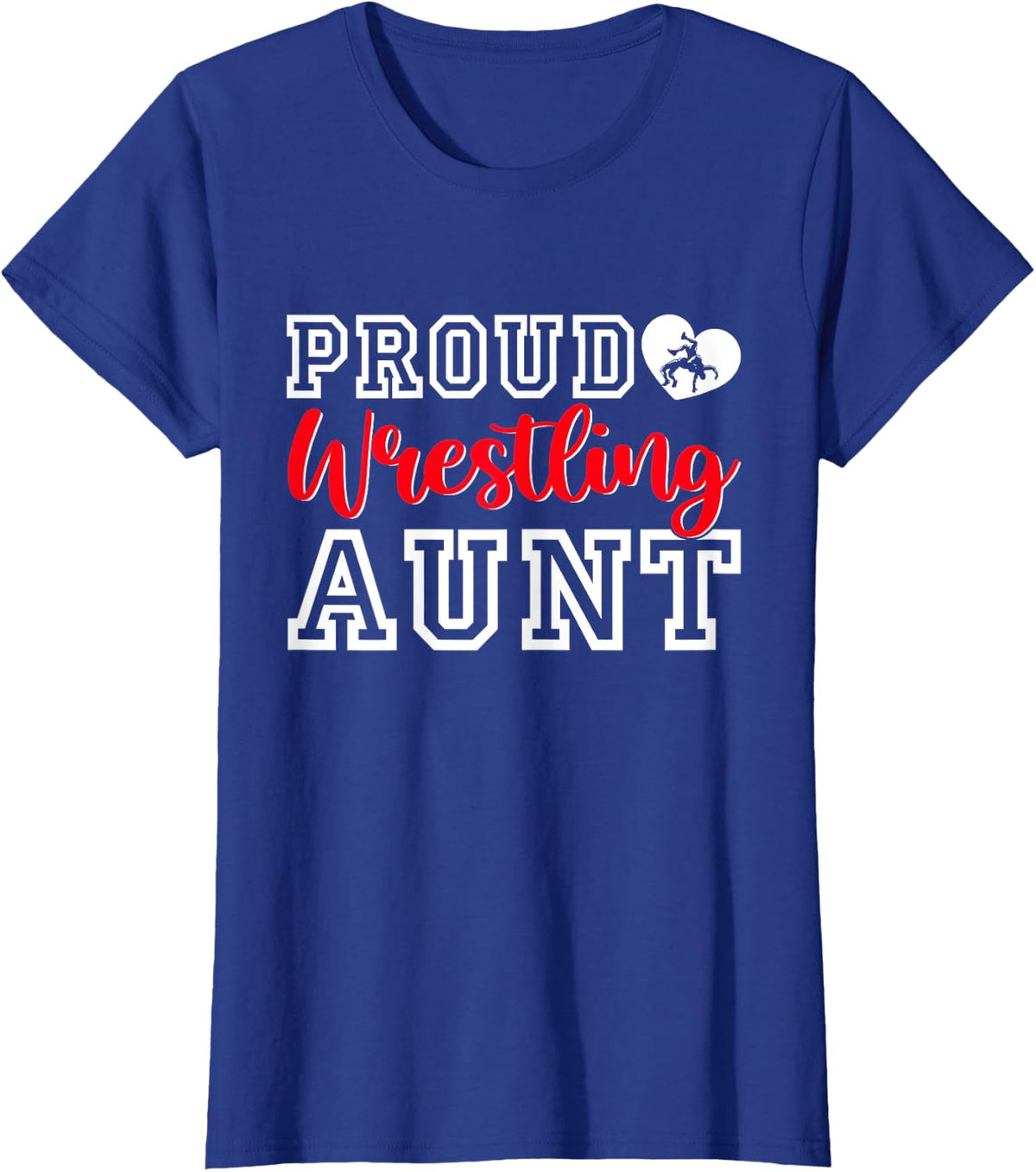 Cute Proud Wrestling Aunt Mother's Day Christmas T-Shirt - Royal Blue