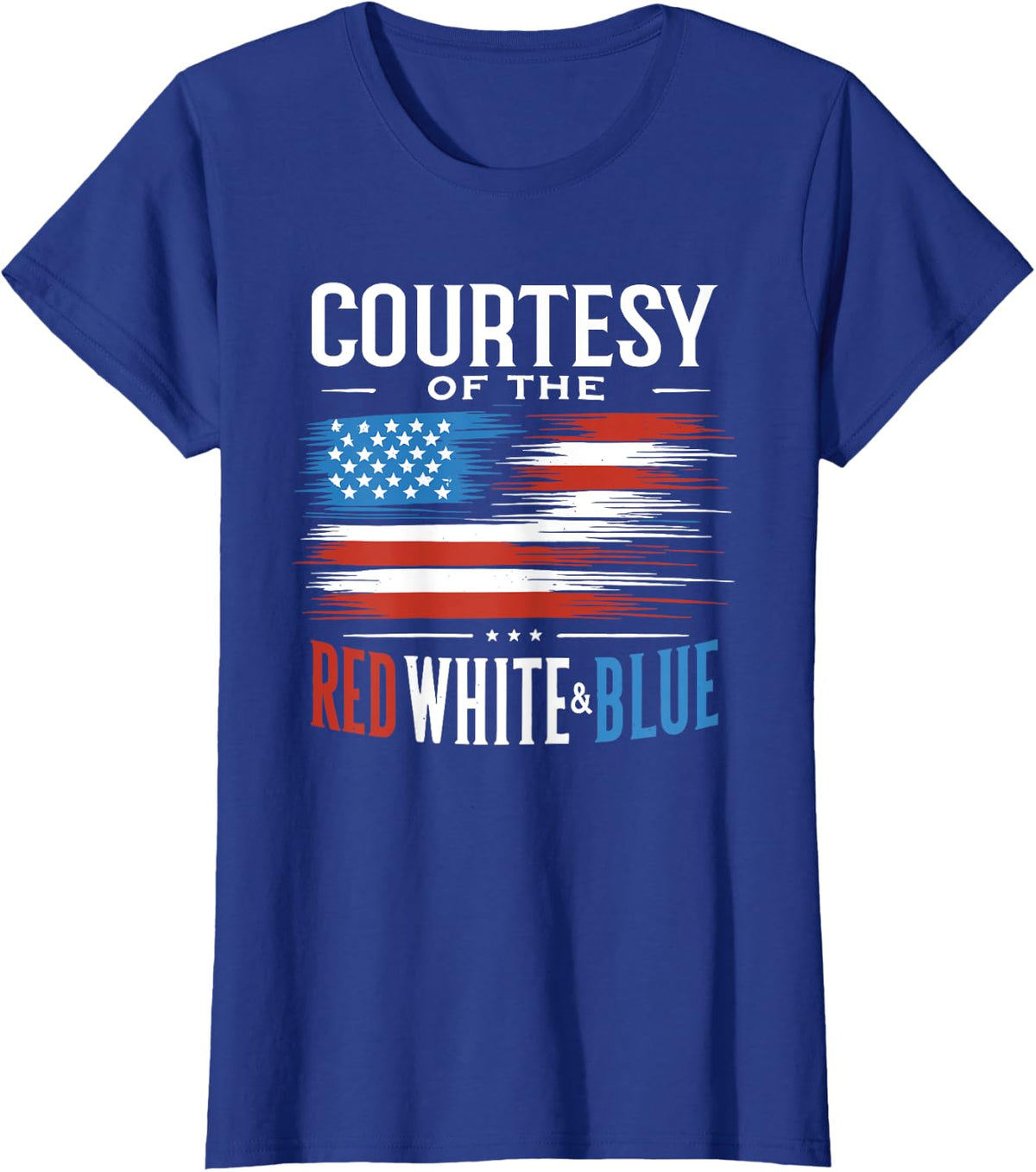 Courtesy Red White Blue Funny Patriotic US Flag Lover T-Shirt - Royal Blue