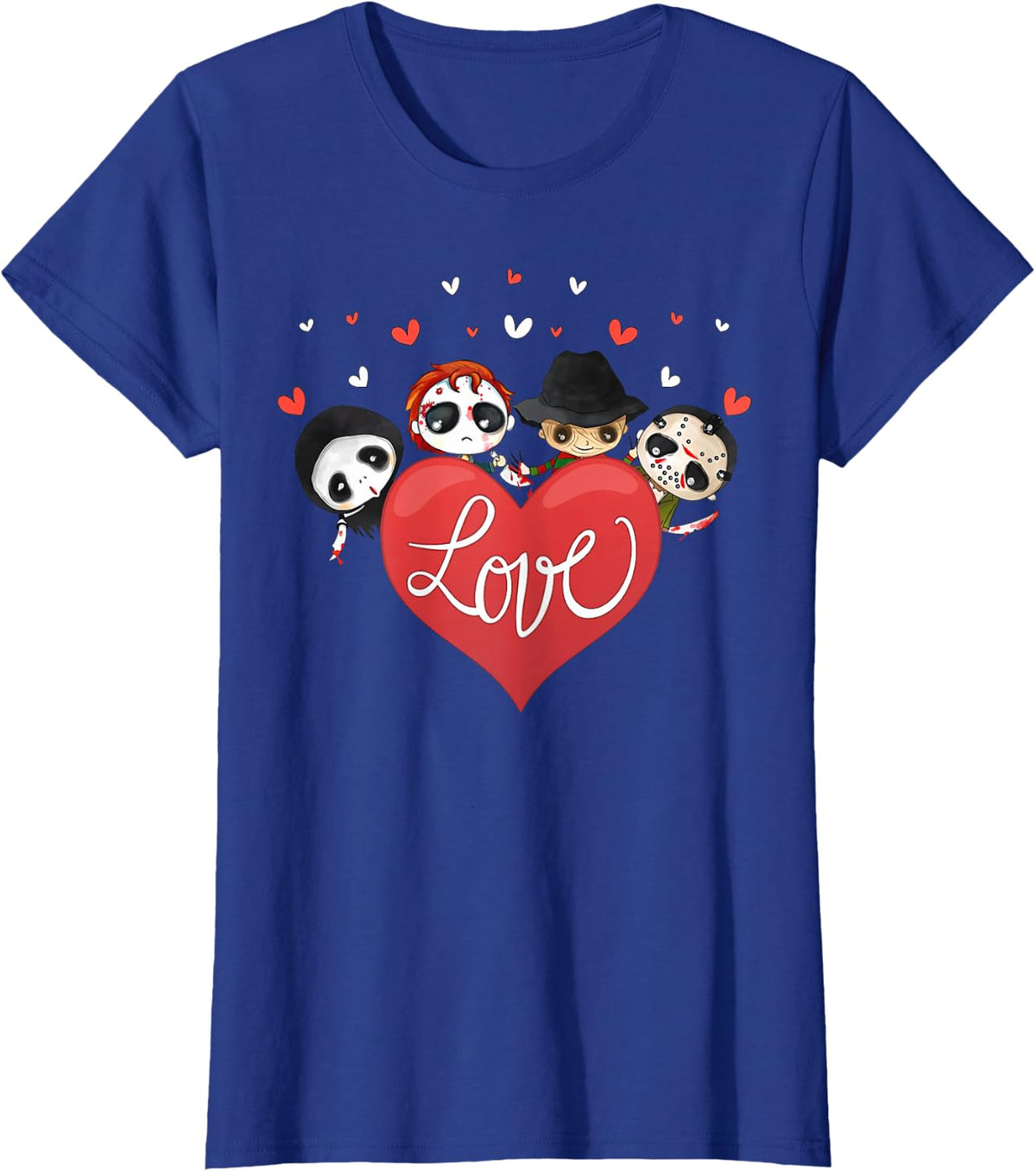 Love Candy Heart Cute Killer Horror Movie Anti Valentine Day T-Shirt - Royal Blue
