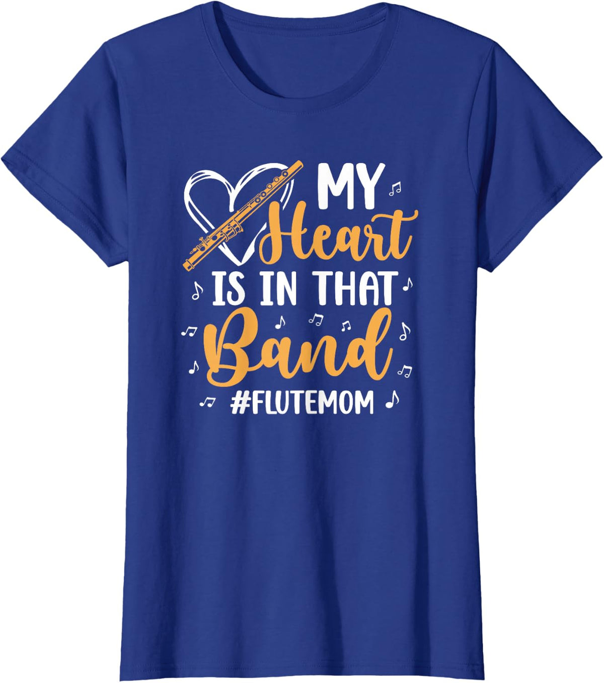 in that Band Flute Mom of A Flute Player Mama Flutist Mom T-Shirt - Royal Blue